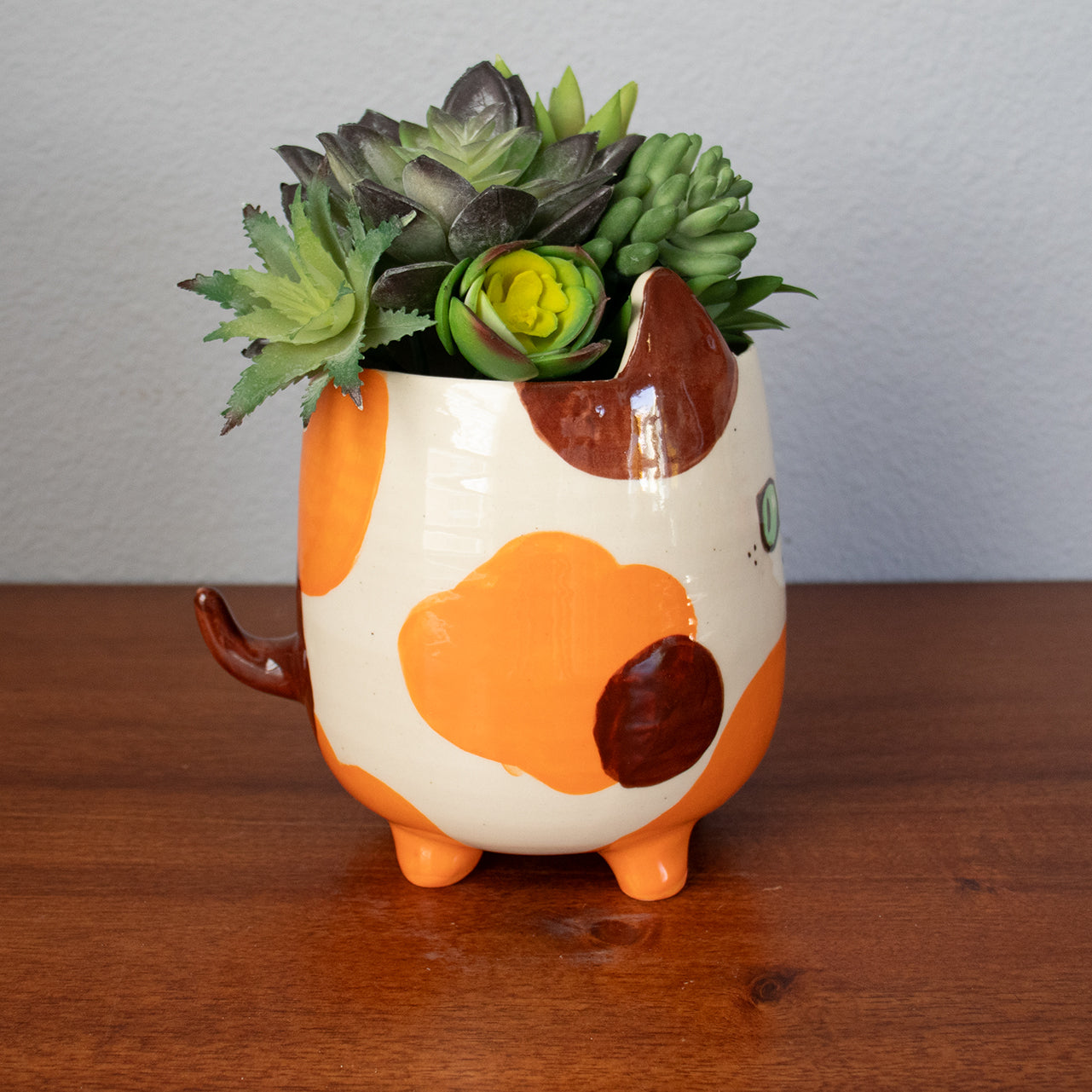 Custom Calico Cat Animal Planter