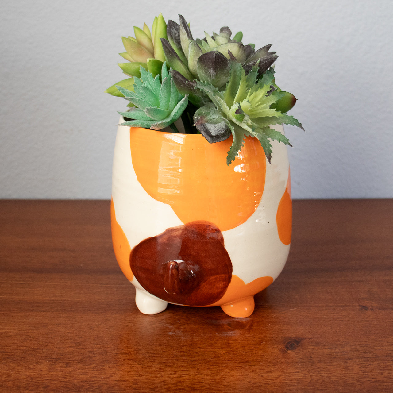 animal plant pot holders Custom Calico Cat Animal Planter – UniqueClay